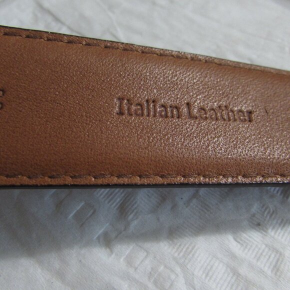 Unique TUNDRA Italian Leather Belt With Silver-Tone Tip & Buckle Size 38 - Picture 5 of 7